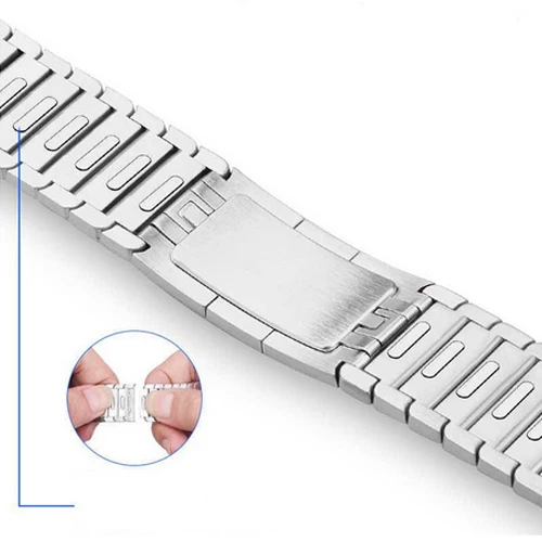 silver-2 Браслет для apple watch ремешок для apple watch iwatch 5 4 3 2 1 высокое качество нержавеющая сталь регулируемый ремешок для часов gen.6th - Цвет ремешка: silver-2