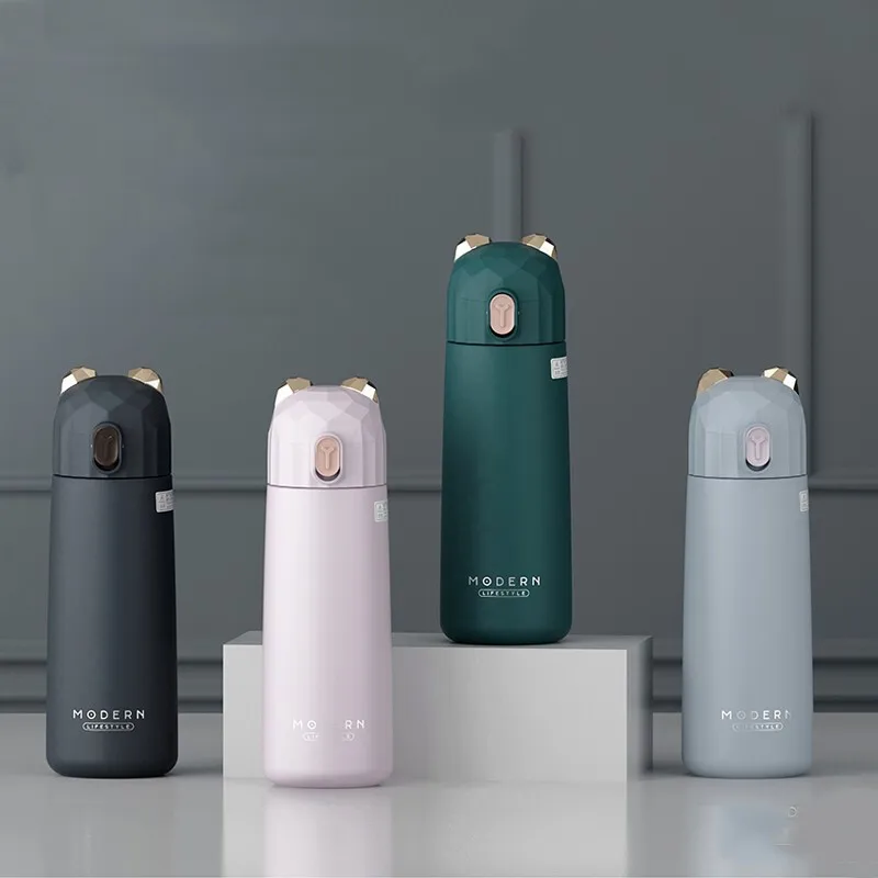 Baratos 350ml de acero inoxidable con aislamiento al vacío termo taza botella de agua vaso té café de oficina taza térmica a prueba de fugas de viaje portátil