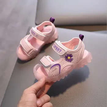

Brand Summer Girls Sandals Toddler Baby Girl Beach Sandals Sweet Soft Mesh Kids Shoes Children Princess Sandals Student