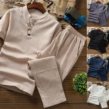 ^#Cheap Summer Fashion Men's Cotton And Linen Short Sleeve Shorts Set Suit Tracksuit DL ^#Cheap Summer Fashion Men's Cotton And Linen Short Sleeve Shorts Set Suit Tracksuit DL