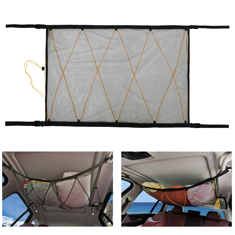 

Car Ceiling Storage Net Pocket Car Roof Interior Cargo Net Bag with Zipper,Car Trunk Storage Universal