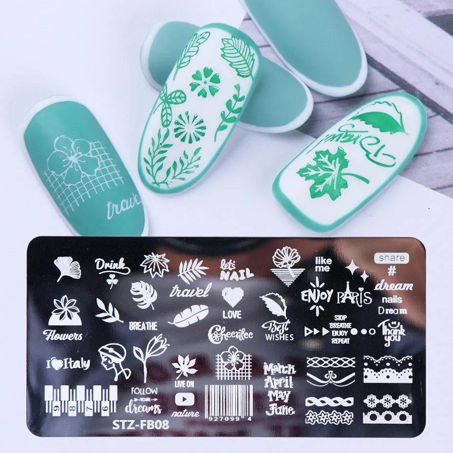 1 шт нержавеющая сталь для штамповки ногтей пластины животные буквы дизайн ногтей DIY штампы шаблоны, аксессуары JISTZFB01-19-2 инструментов