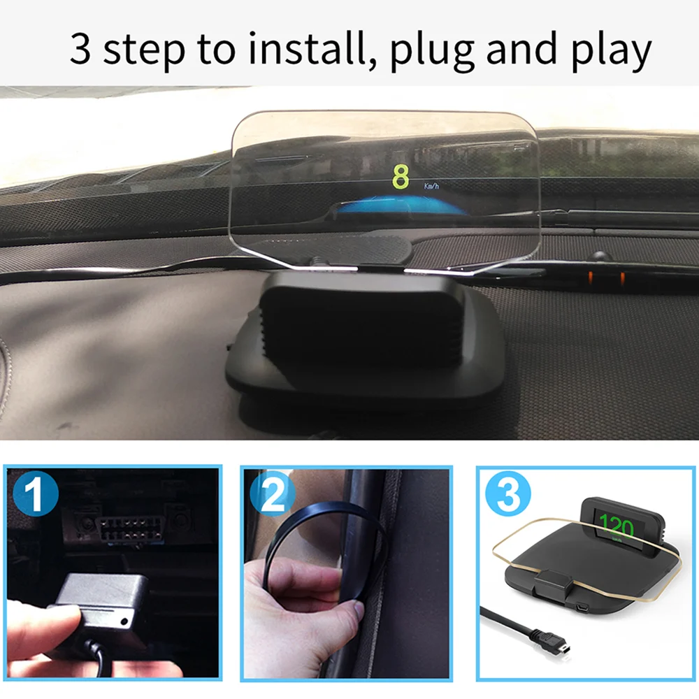 Новый дисплей автомобиля HUD автомобильная система gps двойной режим HD OBDⅡ Предупреждение йная система предупреждения о превышении скорости