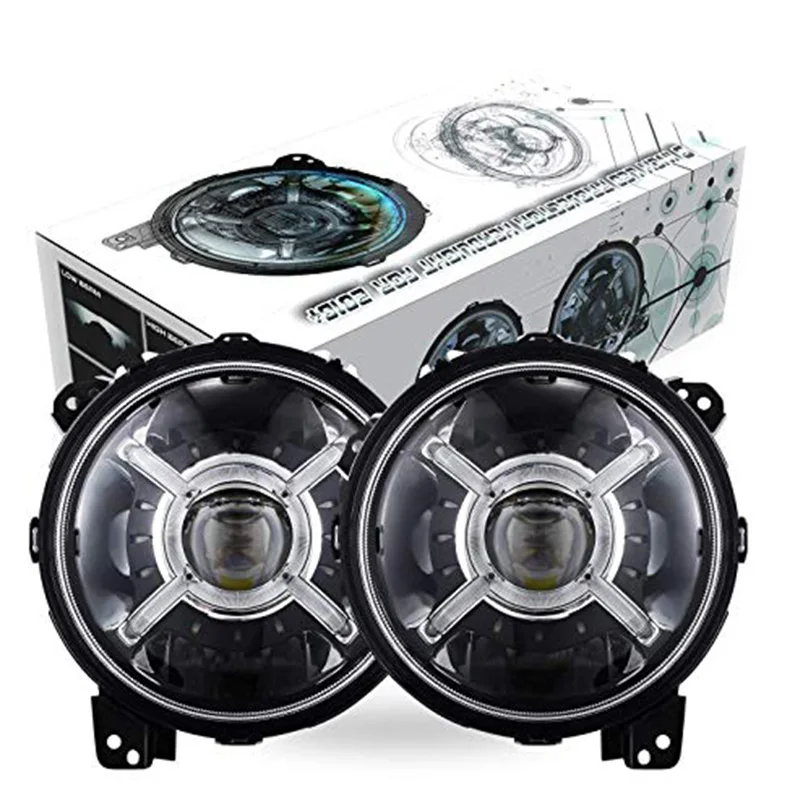 9 &quotдюймовые круглые светодиодные фары для Jeep Wrangler JL 2018 2019 фары-гладиаторы