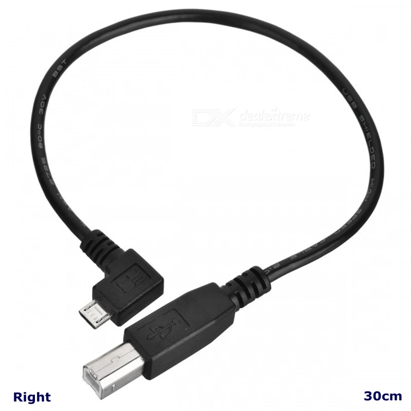 Кабель OTG для передачи данных с Micro USB разъемом 90 градусов папа на Тип B мобильного