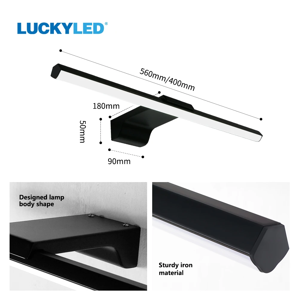LUCKYLED Led Bathroom Light Mirror Wall Lamp 8W 12W AC85-265V Wall Mount Light Fixture Modern Lamps for Living Room Bedroom