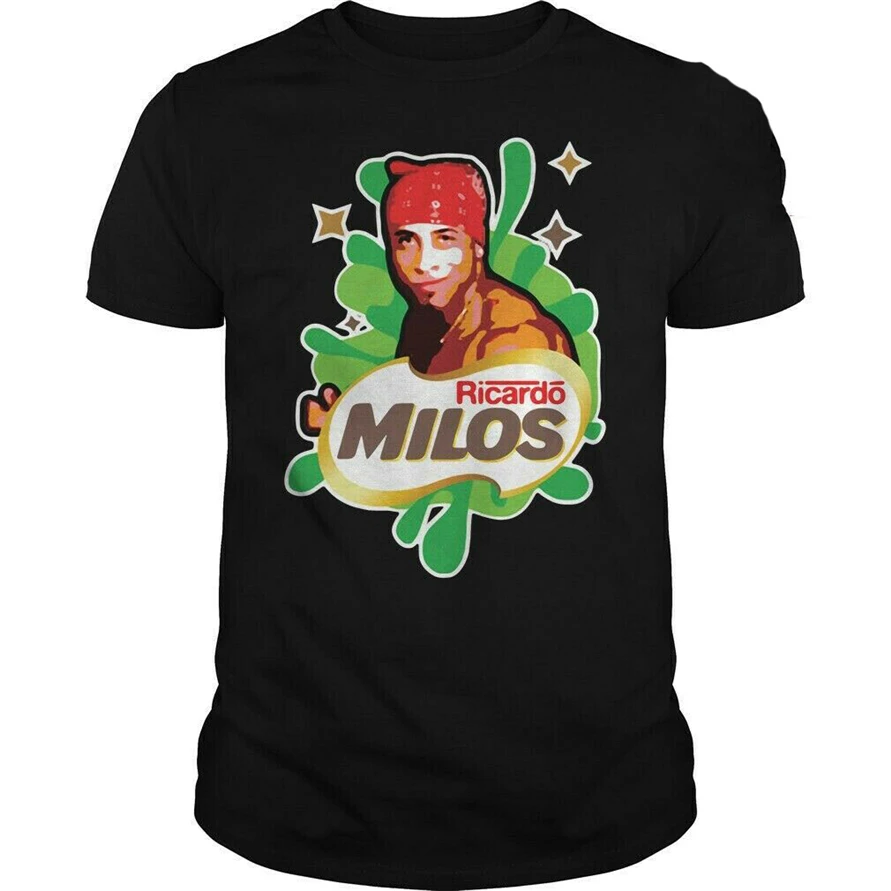 

Ricardo Milos Funny Parody Posting Milo T-Shirt Black Cotton Size S-3Xl Short-Sleeved Tee Shirt