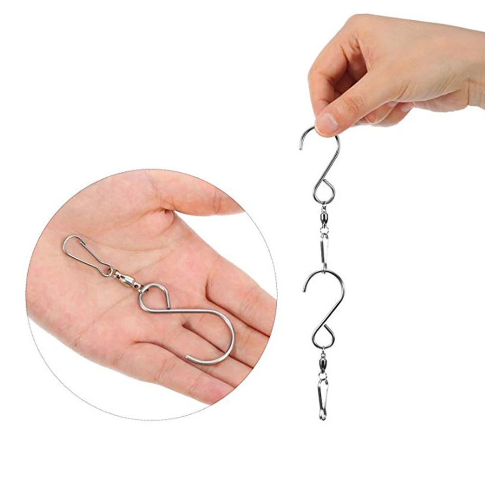 

10pcs/set DIY Outdoor Wind Chimes Home Party Plants Hanging Hook Stainless Steel Ornaments Multifunctional Swivel Clip Curtain