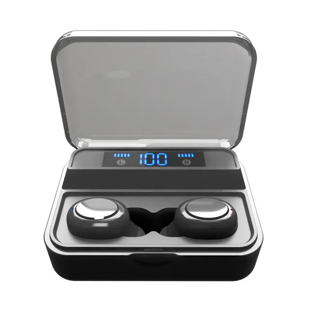 S590-TWS Black TWS 5,0 Bluetooth 9D стерео наушники беспроводные наушники IPX7 водонепроницаемые наушники 2200 мАч светодиодный умный внешний аккумулятор держатель для телефона - Цвет: S590-TWS Black