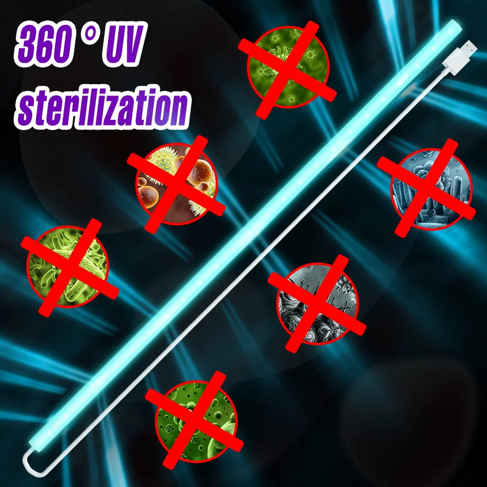 254nm Ultraviolet Germicidal Light LED UVC Sterilizer Lamp Tube Smart Sensing UV Disinfect Bacterial Light Bar for Bedroom Home