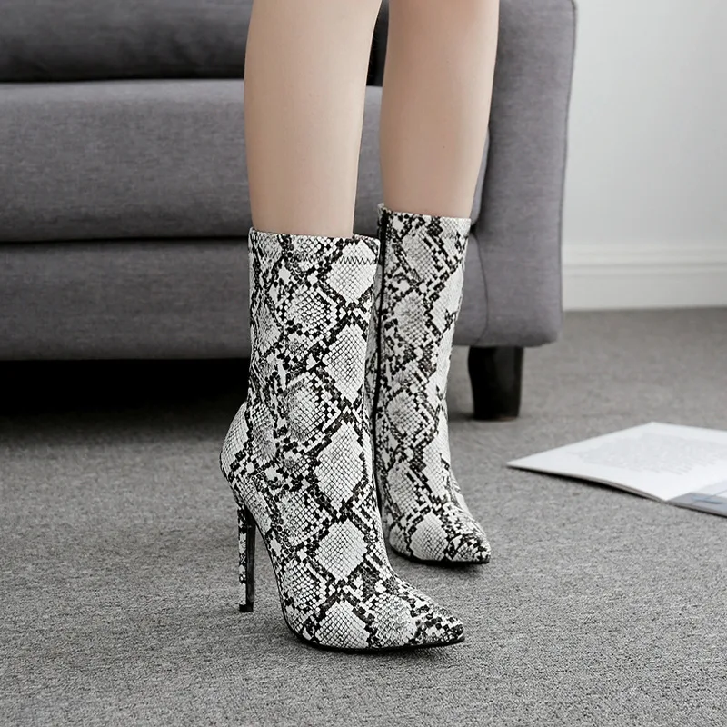 2020 autumn and winter new women's comfortable boots Snake high heel women boots pointed fashion large size shoes sexy Boots
