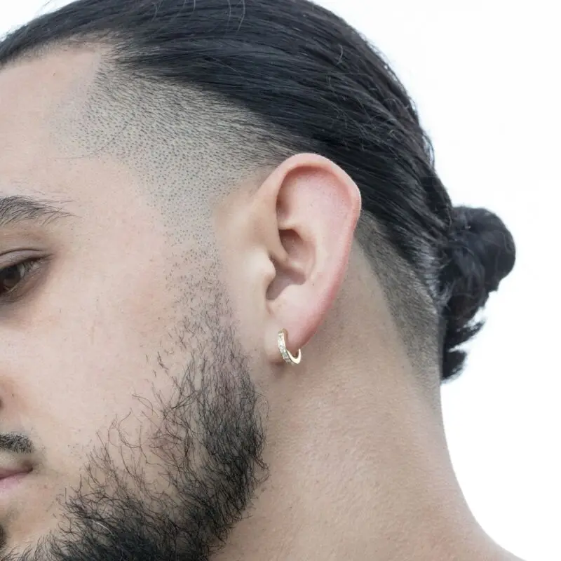 Huitan Fashion Hiphop Earrings Luxury CZ Accessories Daily Wear Versatile Jewelry Circle Earring For Rock Man Dropship - Image 5