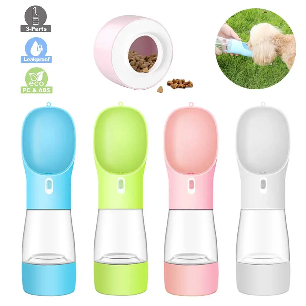 Botella de agua portátil para perros, alimentador de agua potable para mascotas, tazón de viaje al aire libre, cuencos para mascotas