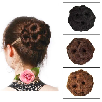 

New Gripper Hairpin Bun Hair Piece Scrunchie Updo Cover Hair Extensions as Human
