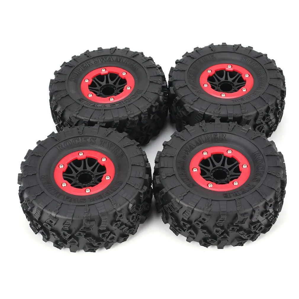 

4Pcs AUSTAR AX-4021E 130mm Rubber Tyre Tire Wheel Rim Hub for 1/10 RC Crawler Model HSP HPI Spare Parts Accessories