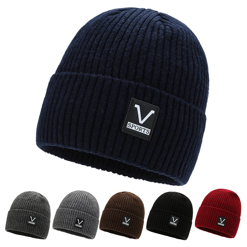 New Winter Knitted Skullies Beanies Sport Letter Soft Hip Hop Hat For Men Women Casual Bonnet Unisex Solid Cap | Аксессуары для