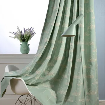 

American Rural Style Multicolor Cotton and Linen Embroidery Curtains for Living Dining Room Bedroom.
