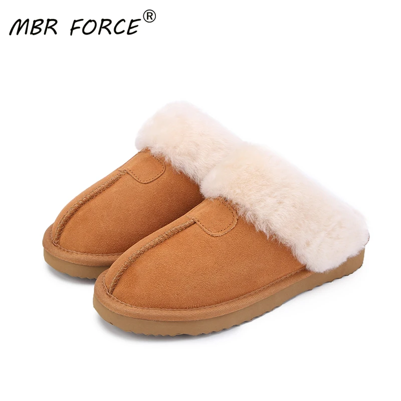 Меховые тапочки MBR FORCE женские модные зимние теплые комнатные мягкая шерсть