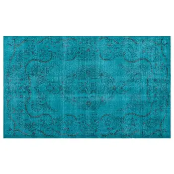 

Handmade Turquoise Vintage Overdyed Turkish Area Rug 184x298 Cm-6'0''X9'9''