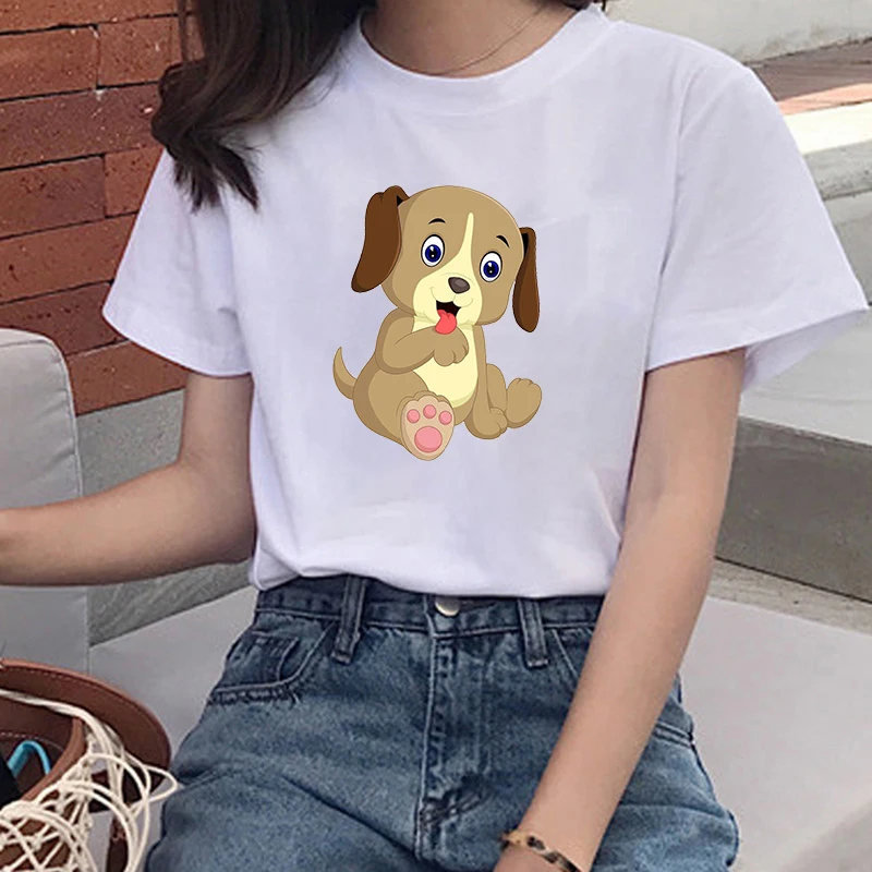 

Fashion Women Dog Mood Funny Cute Printing Clothing Cartoon Womens Female Graphic T Shirt T-Shirt Tee Shirt Tees T-shirts
