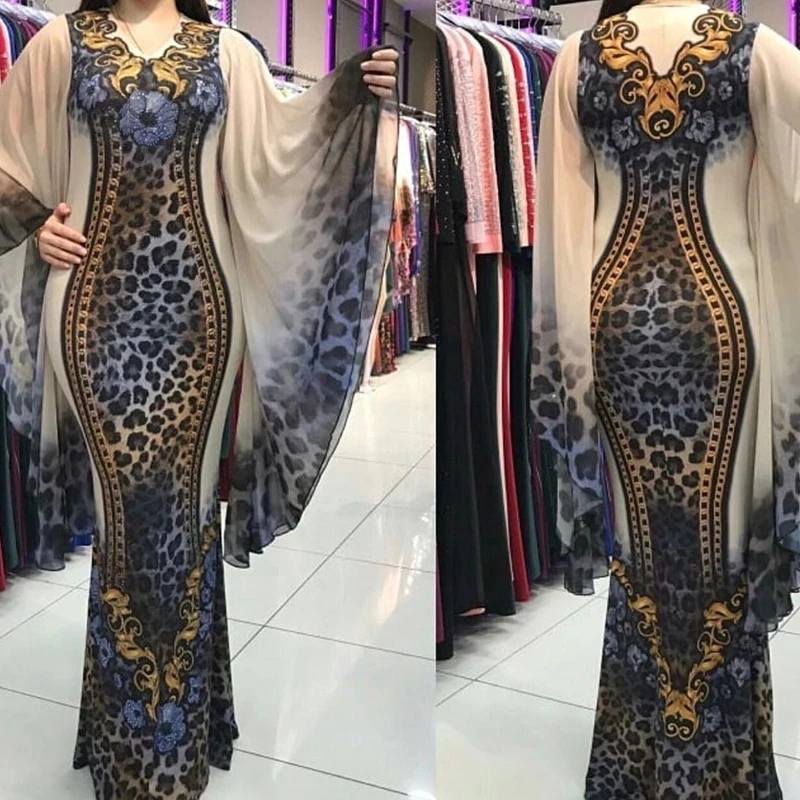 Африканские платья женский леопардовый принт африканская одежда бубоу африкаин мусульманское женское платье осенние женские платья "Анкара"