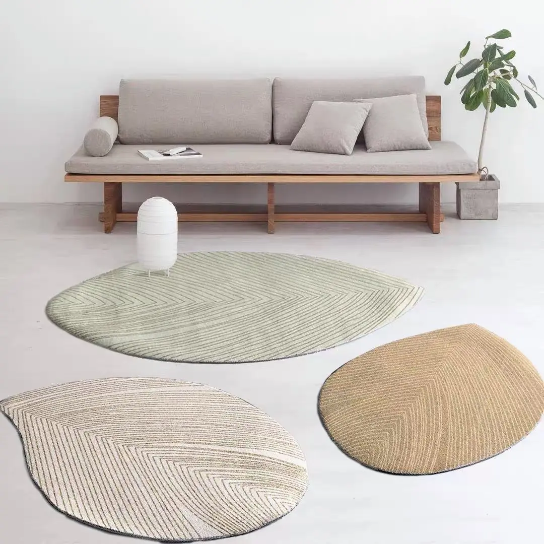 

Nordic Ins Hot Leaf Shaped Carpet Rug Oval Round Living Room Carpet Bedroom Rug Bedside Mat Doormat Boho Room Rug Dropshipping