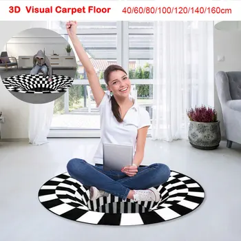 

New 3D Visual Illusion Rug Print Optical Illusion Areas Rug Carpet Floor Pad Non-slip Doormat Blanket For Home Decor