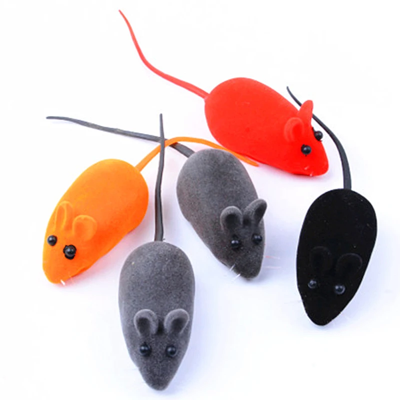 Flocking Cat Mouse Funnny Toy Sound Plush Rubber Vinyl Mouse Pet Cat Interactive Depressurize Realistic Sound Toys Pet Toys