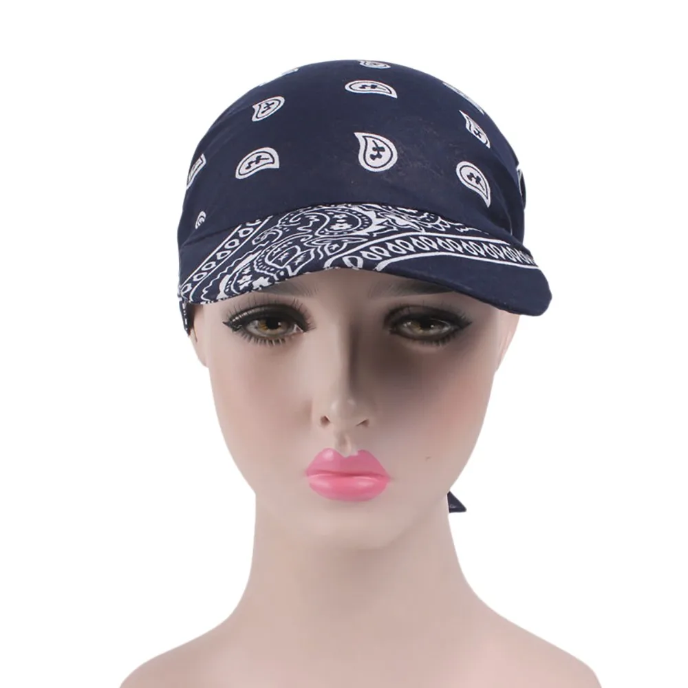 Лидер продаж, Женская индийская мусульманская Ретро хлопковая кепка с цветочным рисунком, шапка-тюрбан с козырьком, бейсболка, летняя Солнцезащитная шляпа для женщин