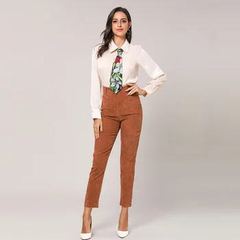 

New Style 2019 Fashion Women Suede Straight Pants ladies 2019 Autumn Winter Warm Corduroy Pants female Vintage Loose Trousers