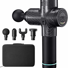 Профессиональный Массажный пистолет для глубоких тканей, 4 головки, 2500 мА/ч, электрический массажный пистолет для мышц, массажный пистолет, массажер для шеи и тела