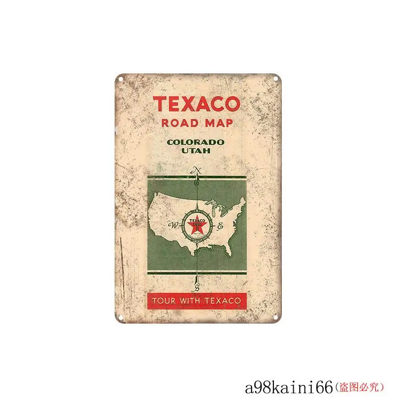 Texaco масло гаража металлическая жестяная вывеска винтажная табличка плакат настенный Кухня Бар паб человек пещера Декор