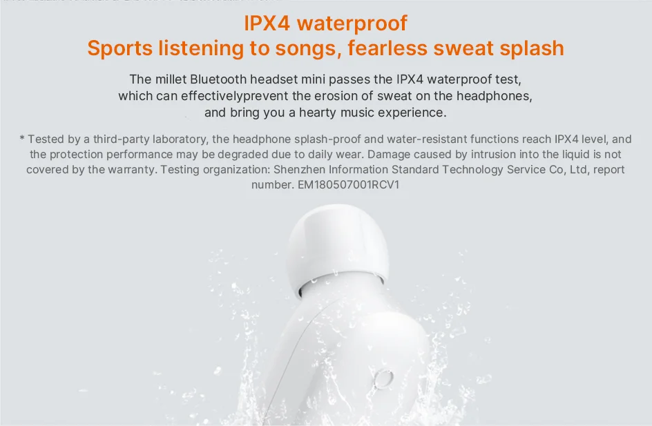 Xiaomi mi Bluetooth беспроводные наушники mi ni IPX4 водонепроницаемые BT 4,1 MEMS mi crophone Handsfree наушники портативная гарнитура