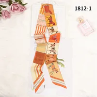 Horse Printing Bag Scarf 2024 New Small Skinny Silk Scarf Women Luxury Brand Foulard Women Tie Fashion Head Scarves For Ladies - Image 5