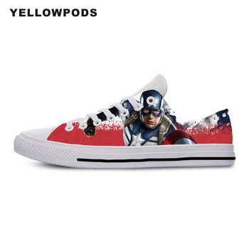 

Men's Casual Shoes Fashion Hot Captain America Superhero Customized Print Picture Canvas Light Couple's Comfortable Shoes