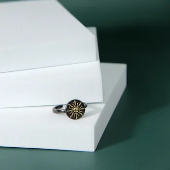 

Leouerry Real 925 Sterling Silver Black Gold Finger Rings 2020 New Creative Adjustable Open Rings for Women Minimalist Jewelry