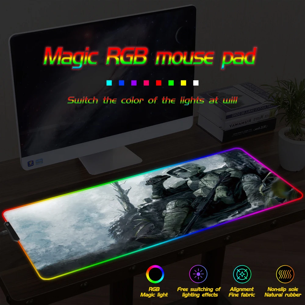 FFFAS HD игровой коврик для мыши RGB с блокировкой края Удобная картинка помогает