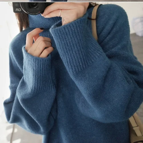 Chandail Femme, джемпер, синий свитер, водолазка, пуловер размера плюс, свитера, Blusas De Inverno Feminina, осень, Ленивый Oaf