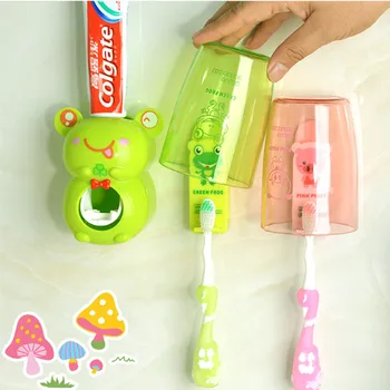 

LIYIMENG Multifunctional Cartoon Toothbrush Holder Storage Orgainzer Box Bathroom Accessories Suction Hooks Toothpaste Dispenser