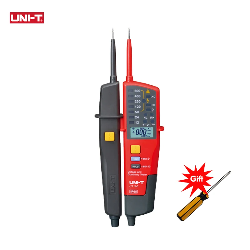 UNI-T UT18C High Voltage Continuity Tester Meter AC Digital Voltmeter LED Indicator Detector Voltage Display RCD Phase Rotation