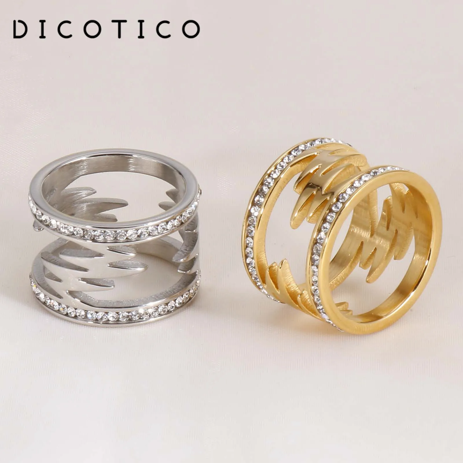 Женские кольца из нержавеющей стали Dicotico золотистого цвета бижутерия с