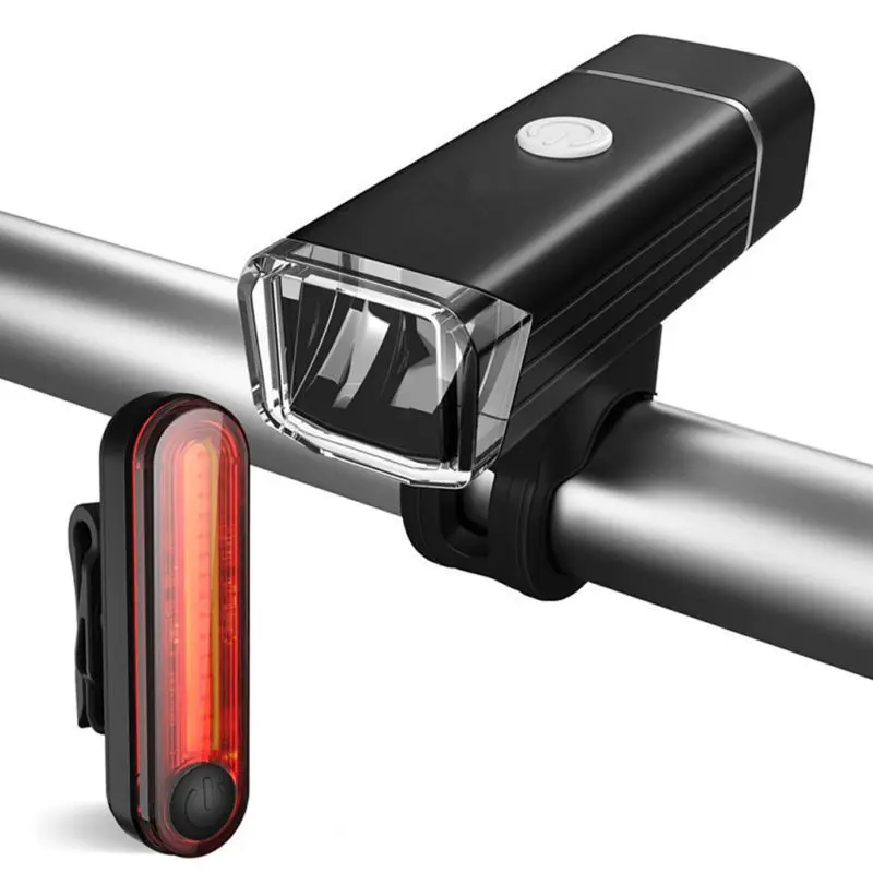 

Bike Bicycle Lights USB LED Rechargeable Set Mountain Cycle Front Back Headlight