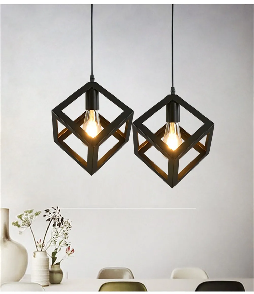 Retro Iron Pendant LIght LED Edison Industrial Wind Vintage Hanging Lamp Loft Decor Dining Room Lights Antique Home Lighting (18)