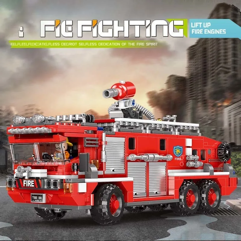 

Star Fort Building Block Science And Technology Series Airport Fire Engine Boy Toys Adult Assembling Xb03028