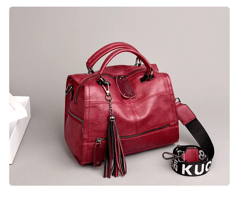 Винтажные женские мягкие кожаные сумки с кисточками, сумки через плечо для женщин, сумка на плечо, высокое качество, сумки-мессенджеры, повседневная сумка-тоут