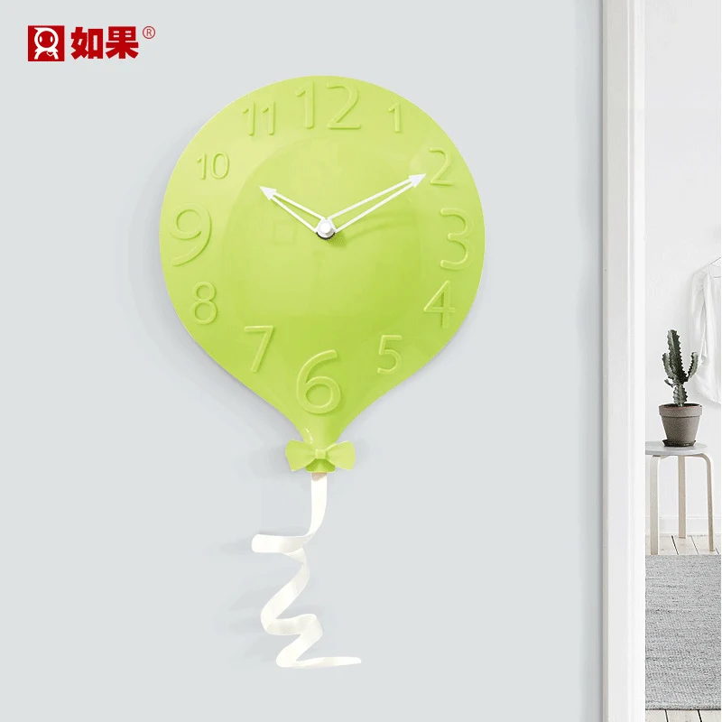 Cartoon Cute Wall Clock Balloon Creative Kids Wall Clocks Kitchen Modern Electronic Relogios Parede Stylish Wall Clocks AA50WC