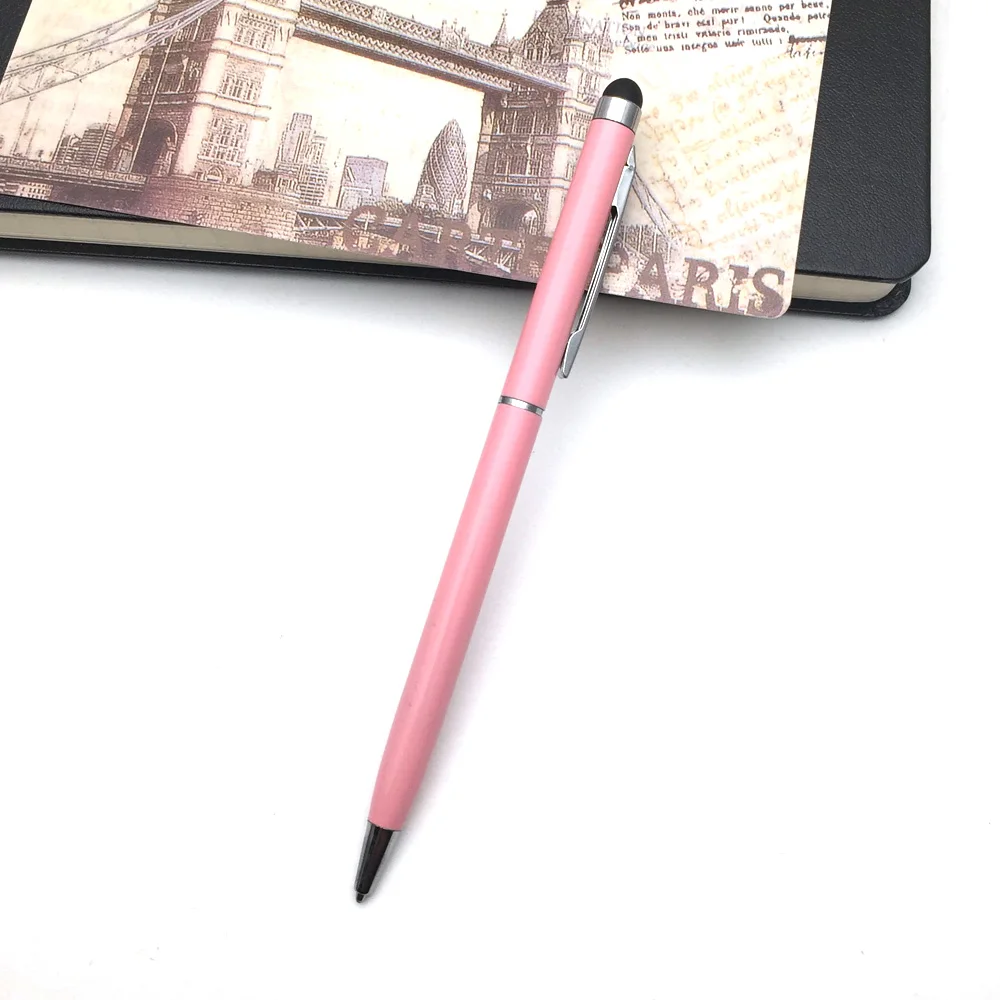 1 light pink 100 шт мини металлический Универсальный сенсорный экран Стилус роллер, шариковая ручка 2 в 1 для iPhone iPad samsung планшетный ПК Galaxy смартфонов - Цвет: 1 light pink