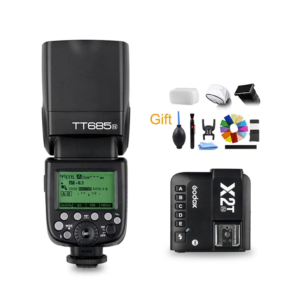 Kits 1 Godox TT685 TT685N флэш-ttl HSS Камера Вспышка speedlite с X2T-N ttl трансмиттер триггер для Nikon D7500 D5600 D850 D500 D4 D5 - Цвет: Kits 1