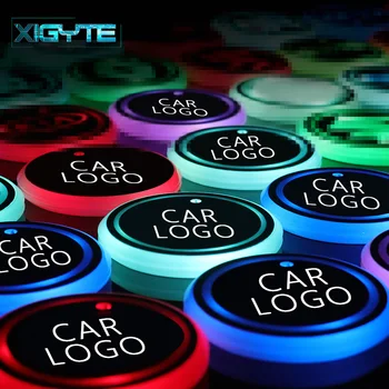 

2pcs Car Logo Light LED Cup Drink Holder Anti Slip For BMW Volkswagen Audi Toyota Ford Chevrolet kIA Mitsubishi Car Accessories