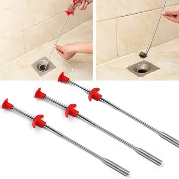 

Hand Press Type Pipeline Dredge Device Drainage Pipe Sewer Clean Hook Toilet Bathroom Kitchen Drain Cleaning Tools